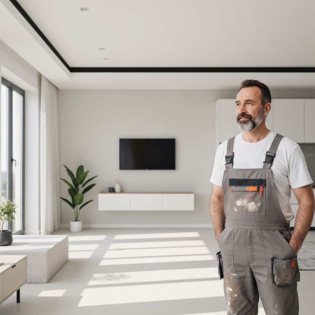 Tradesperson finishing renovation work